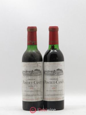 Château Pontet Canet 5ème Grand Cru Classé  1976 - Lot de 2 Demi-bouteilles