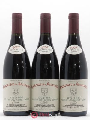 Côtes du Rhône Coudoulet de Beaucastel Jean-Pierre et François Perrin  2007 - Lot of 3 Bottles