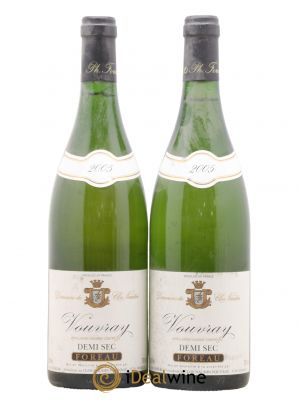 Vouvray Demi-Sec Clos Naudin - Philippe Foreau  2005 - Lot of 2 Bottles