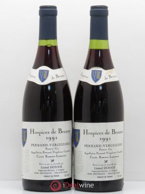 Pernand-Vergelesses 1er Cru Hospice de Beaune Rameau Lamarosse Lionel Dufour 1991 - Lot of 2 Bottles