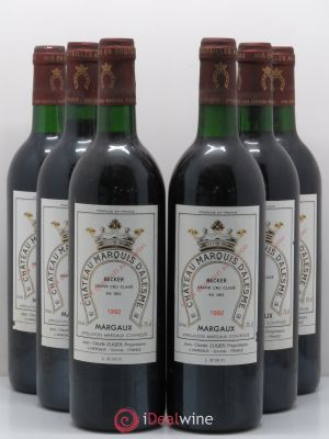 Château Marquis d'Alesme Becker 3ème Grand Cru Classé  1992 - Lot of 6 Bottles