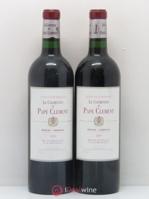 Le Clémentin de Pape Clément Second Vin  2003 - Lot de 2 Bouteilles