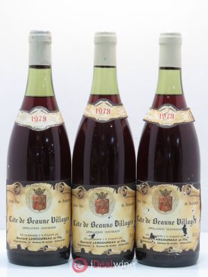 Côte de Beaune-Villages Bernard Langoureau 1978 - Lot of 3 Bottles
