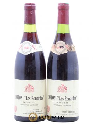 Corton Grand Cru Les Renardes Felix Clerget 1983 - Lot of 2 Bottles