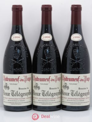 Châteauneuf-du-Pape Vieux Télégraphe (Domaine du) Vignobles Brunier  1998 - Lot of 3 Bottles