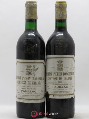 Château Pichon Longueville Comtesse de Lalande 2ème Grand Cru Classé  1986 - Lot of 2 Bottles