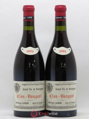 Clos de Vougeot Grand Cru Vieilles vignes Sui Generis Dominique Laurent  2002 - Lot de 2 Bouteilles