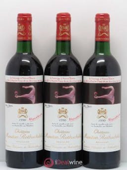 Château Mouton Rothschild 1er Grand Cru Classé  1990 - Lot de 3 Bouteilles