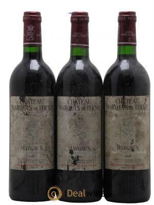 Château Marquis de Terme 4ème Grand Cru Classé 1995 - Lot de 3 Bottles