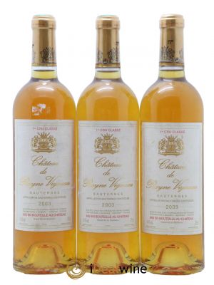 Château de Rayne Vigneau 1er Grand Cru Classé  2003 - Lot of 3 Bottles