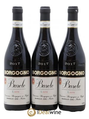 Barolo DOCG Liste Borgogno 2017 - Lot of 3 Bottles