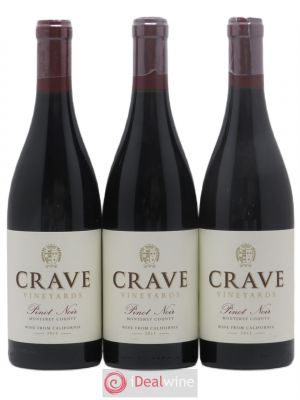 USA Pinot noir Crave Vineyards Monterey County 2013 - Lot de 3 Bouteilles