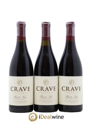 USA Pinot noir Crave Vineyards Monterey County Californie 2013 - Lot de 3 Bouteilles