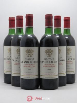 Château Grand Corbin Grand Cru Classé  1981 - Lot of 6 Bottles