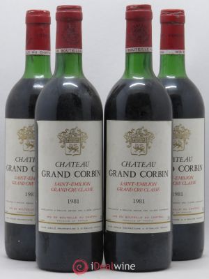 Château Grand Corbin Grand Cru Classé  1981 - Lot of 4 Bottles