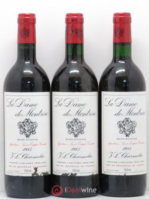 La Dame de Montrose Second Vin  1985 - Lot de 3 Bouteilles