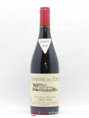 IGP Pays du Vaucluse (Vin de Pays du Vaucluse) Domaine des Tours Merlot-Syrah Domaine des Tours E.Reynaud  2005 - Lot de 1 Bouteille