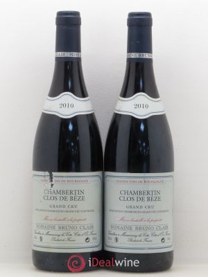 Chambertin Clos de Bèze Grand Cru Clos de Bèze Bruno Clair (Domaine)  2010 - Lot of 2 Bottles