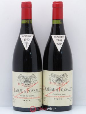Côtes du Rhône Château de Fonsalette  1990 - Lot of 2 Bottles