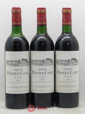 Château Pontet Canet 5ème Grand Cru Classé  1984 - Lot of 3 Bottles