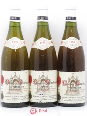 Corton-Charlemagne Grand Cru Domaine Dubreuil-Fontaine 1989 - Lot of 3 Bottles