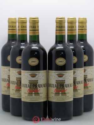 Bandol Château Pradeaux Famille Portalis  2003 - Lot of 6 Bottles
