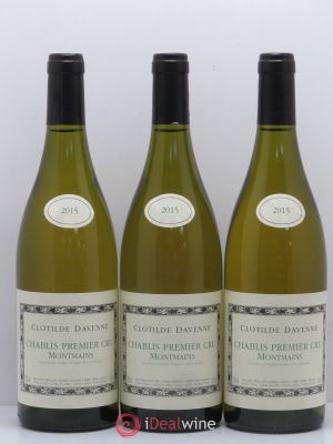 Chablis 1er Cru Montmains Domaine Clotilde Davenne 2015 - Lot of 3 Bottles