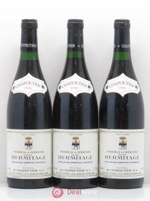 Hermitage La Sizeranne Chapoutier  1988 - Lot of 3 Bottles