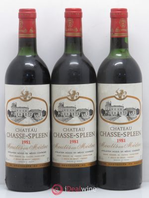 Château Chasse Spleen  1981 - Lot of 3 Bottles