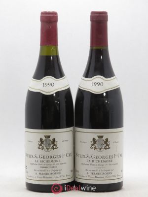 Nuits Saint-Georges 1er Cru La Richemone Pernin-Rossin Richemone Pernin Rossin 1990 - Lot of 2 Bottles