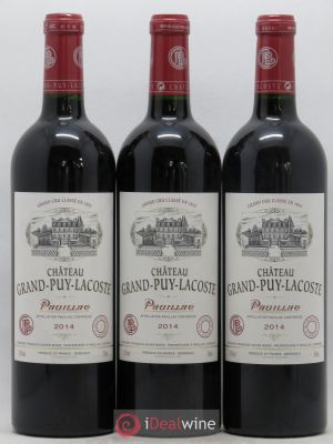 Château Grand Puy Lacoste 5ème Grand Cru Classé  2014 - Lot of 3 Bottles