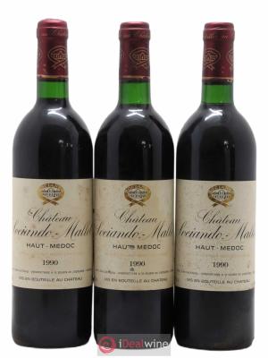 Château Sociando Mallet  1990 - Lot de 3 Bouteilles