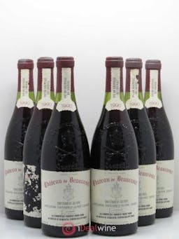 Châteauneuf-du-Pape Château de Beaucastel Jean-Pierre & François Perrin  1990 - Lot of 6 Bottles