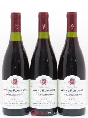 Vosne-Romanée Hautes Mazières Vieilles Vignes Domaine Bruno Clavelier 1999 - Lot of 3 Bottles