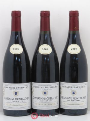 Chassagne-Montrachet 1er Cru Les Benoites Domaine Bachelet 2002 - Lot of 3 Bottles