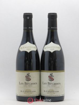 Côte-Rôtie Les Bécasses Chapoutier  2005 - Lot of 2 Bottles