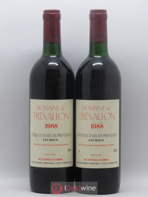 Coteaux d'Aix-en-Provence Trévallon (Domaine de) Eloi Dürrbach  1988 - Lot of 2 Bottles
