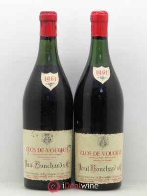 Clos de Vougeot Grand Cru Paul Bouchard 1961 - Lot de 2 Bouteilles