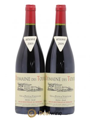 IGP Pays du Vaucluse (Vin de Pays du Vaucluse) Domaine des Tours Merlot-Syrah Emmanuel Reynaud 2009 - Lot de 2 Bottles