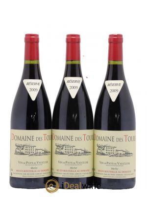 IGP Pays du Vaucluse (Vin de Pays du Vaucluse) Domaine des Tours Merlot Emmanuel Reynaud  2009 - Lot of 3 Bottles