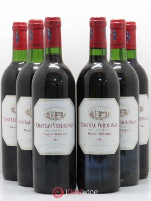 Château Verdignan Cru Bourgeois (no reserve) 1981 - Lot of 6 Bottles