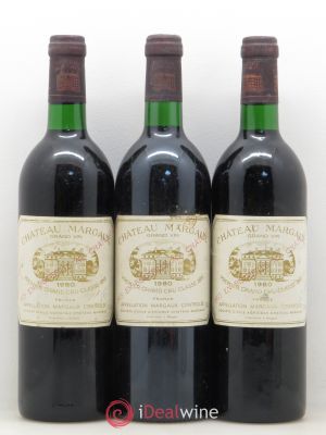 Château Margaux 1er Grand Cru Classé  1980 - Lot of 3 Bottles