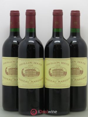 Pavillon Rouge du Château Margaux Second Vin (sans prix de réserve) 1998 - Lot de 4 Bouteilles
