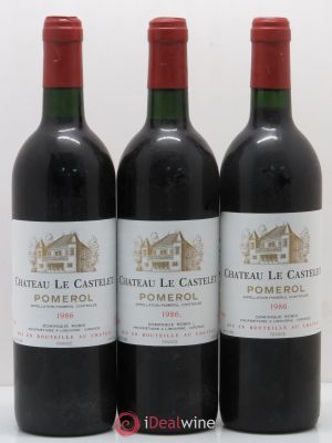 Pomerol Château Le Castellet (no reserve) 1986 - Lot of 3 Bottles