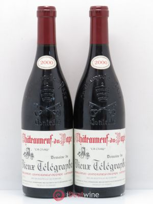 Châteauneuf-du-Pape Vieux Télégraphe (Domaine du) Vignobles Brunier  2000 - Lot of 2 Bottles
