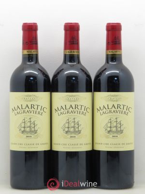 Château Malartic-Lagravière Cru Classé de Graves  2010 - Lot of 3 Bottles