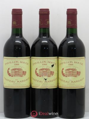 Pavillon Rouge du Château Margaux Second Vin  1988 - Lot de 3 Bouteilles