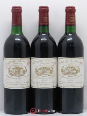Château Margaux 1er Grand Cru Classé  1981 - Lot of 3 Bottles