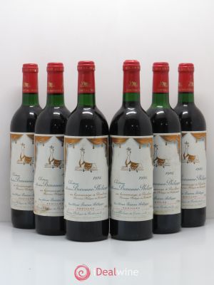 Château d'Armailhac - Mouton Baron(ne) Philippe 5ème Grand Cru Classé  1986 - Lot of 6 Bottles