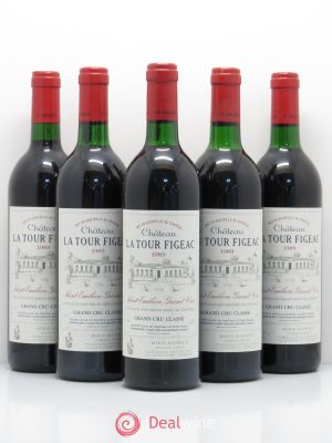 Château la Tour Figeac Grand Cru Classé  1989 - Lot of 5 Bottles